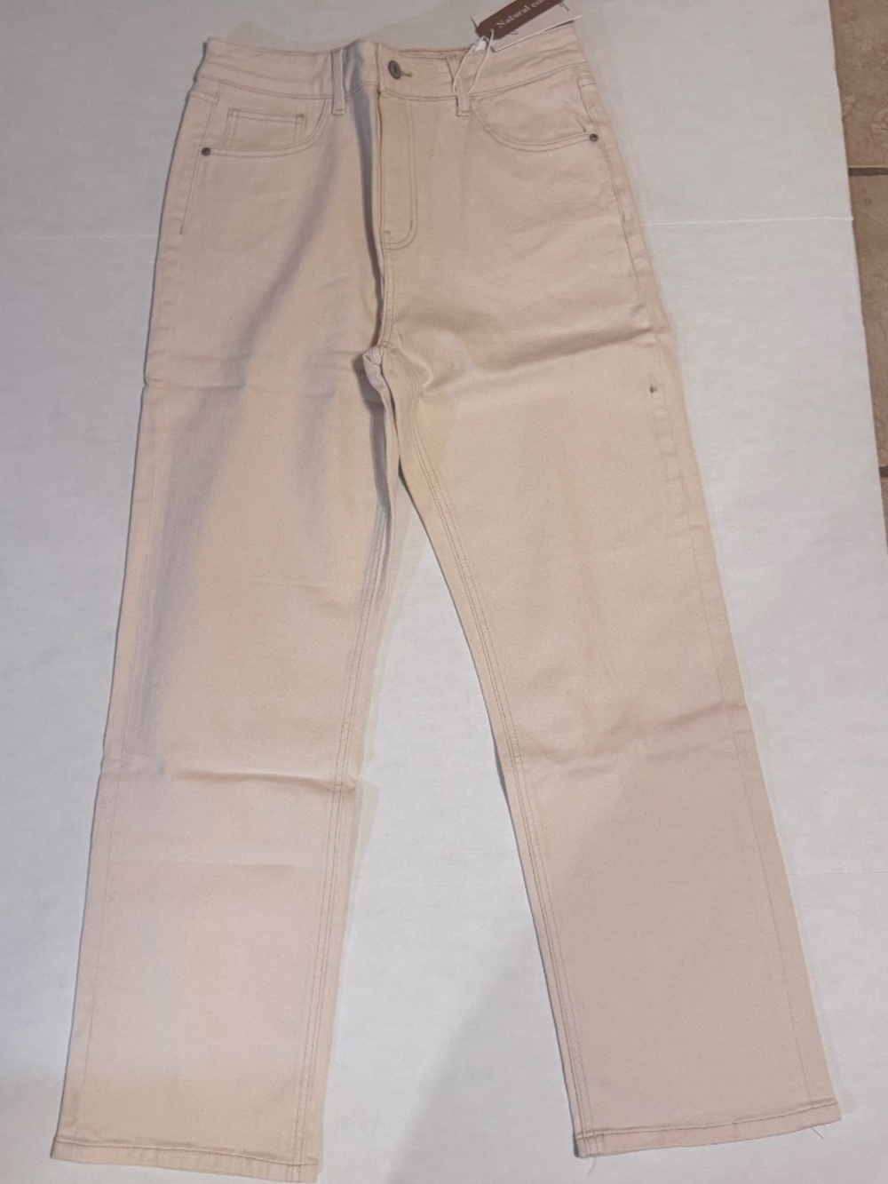 Easy Clothes Natural Color High Waist Ankle Straight US 32 Eur 42 UK 14 Jeans